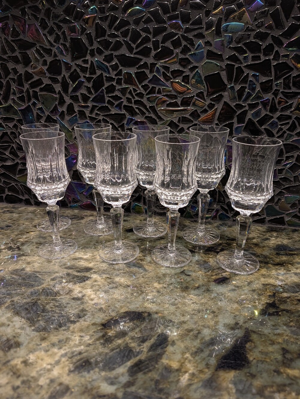 vintage WEDGWOOD CRYSTAL GLASSES galway Irish set of 8